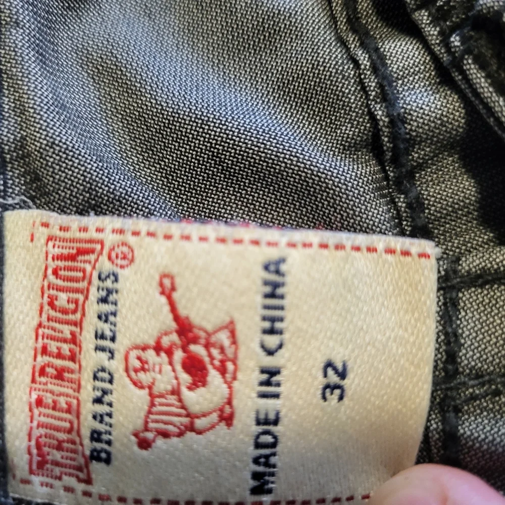 True Religion Men’s Straight Jeans - Distressed Gray Wash
